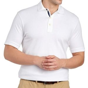 Men's Chaps Solid White  Knit Polo Shirt Short